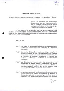 Resolução do Conselho de Ensino, Pesquisa e Extensão nº 0146/2006
