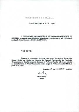 Ato da Reitoria nº 0235/2003