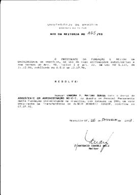 Ato da Reitoria nº 0165/1993