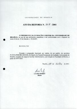 Ato da Reitoria nº 0868/2001