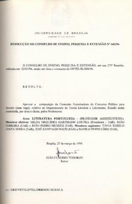 Resolução do Conselho de Ensino, Pesquisa e Extensão nº 0042/1996