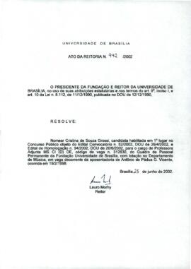 Ato da Reitoria nº 0942/2002