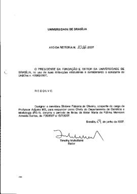 Ato da Reitoria nº 1016/2007