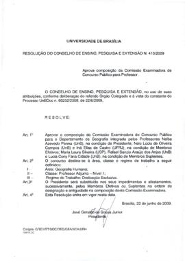 Resolução do Conselho de Ensino, Pesquisa e Extensão nº 0410/2009