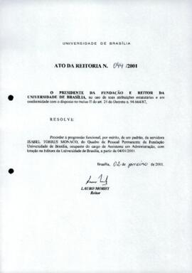 Ato da Reitoria nº 0044/2001