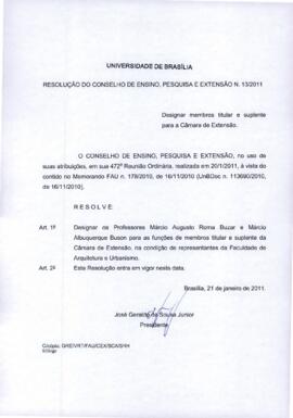 Resolução do Conselho de Ensino, Pesquisa e Extensão nº 0013/2011