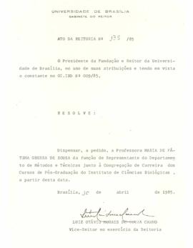 Ato da Reitoria nº 0135/1985