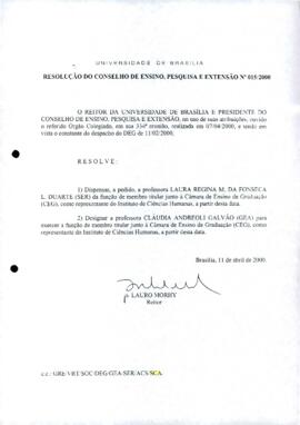 Resolução do Conselho de Ensino, Pesquisa e Extensão nº 0015/2000