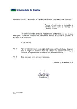 Resolução do Conselho de Ensino, Pesquisa e Extensão nº 0078/2015