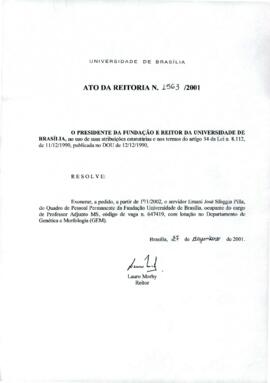 Ato da Reitoria nº 1563/2001