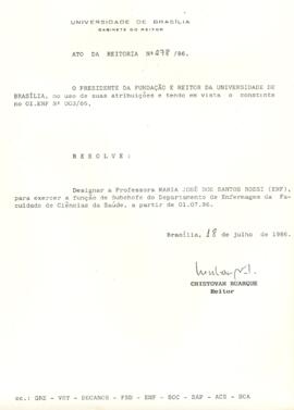 Ato da Reitoria nº 0278/1986