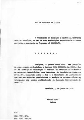 Ato da Reitoria nº 0303/1975
