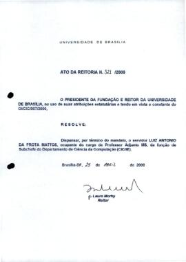 Ato da Reitoria nº 0321/2000