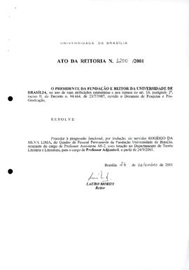 Ato da Reitoria nº 1200/2001