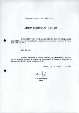 Ato da Reitoria nº 0510/2001