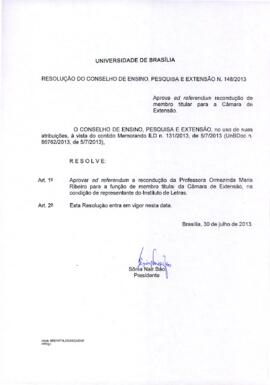 Resolução do Conselho de Ensino, Pesquisa e Extensão nº 0148/2013