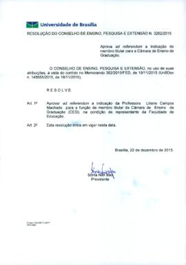Resolução do Conselho de Ensino, Pesquisa e Extensão nº 0262/2015
