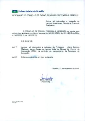 Resolução do Conselho de Ensino, Pesquisa e Extensão nº 0262/2015