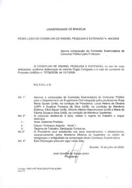 Resolução do Conselho de Ensino, Pesquisa e Extensão nº 0464/2009