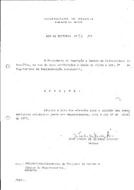 Ato da Reitoria nº 0085/1977