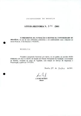 Ato da Reitoria nº 0875/2001