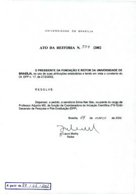 Ato da Reitoria nº 0334/2002