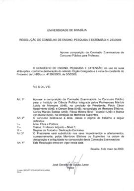 Resolução do Conselho de Ensino, Pesquisa e Extensão nº 0283/2009