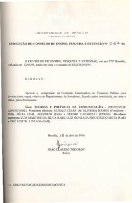 Resolução do Conselho de Ensino, Pesquisa e Extensão nº 0067/1996