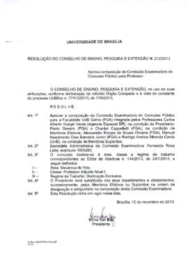 Resolução do Conselho de Ensino, Pesquisa e Extensão nº 0212/2013