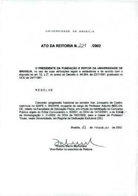 Ato da Reitoria nº 0229/2002