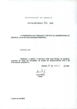 Ato da Reitoria nº 0566/2002