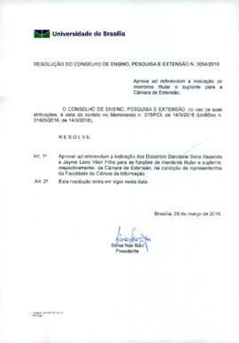 Resolução do Conselho de Ensino, Pesquisa e Extensão nº 0054/2016