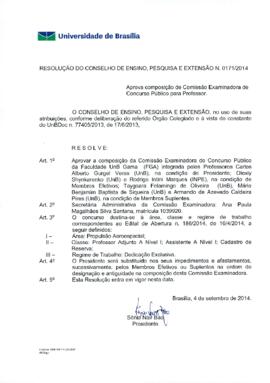 Resolução do Conselho de Ensino, Pesquisa e Extensão nº 0171/2014