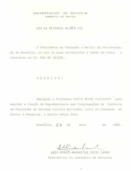 Ato da Reitoria nº 0183/1985