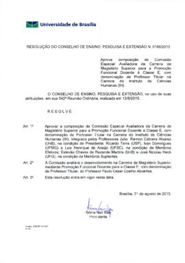 Resolução do Conselho de Ensino, Pesquisa e Extensão nº 0166/2015