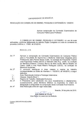 Resolução do Conselho de Ensino, Pesquisa e Extensão nº 0129/2010