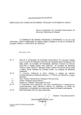 Resolução do Conselho de Ensino, Pesquisa e Extensão nº 0055/2010