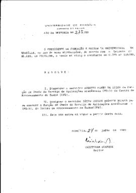 Ato da Reitoria nº 0275/1989