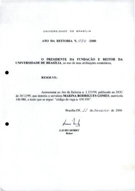 Ato da Reitoria nº 0034/2000