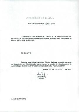 Ato da Reitoria nº 1266/2002