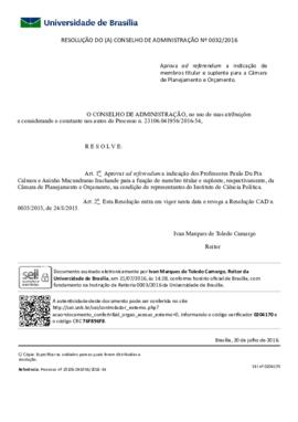 Resolução do Conselho de Administração nº 0032/2016