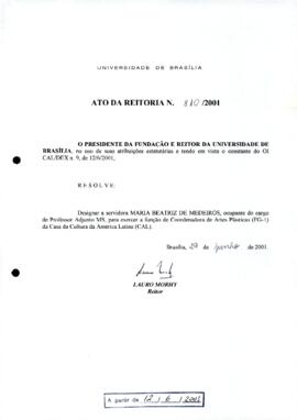 Ato da Reitoria nº 0810/2001