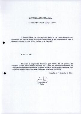 Ato da Reitoria nº 0753/2004