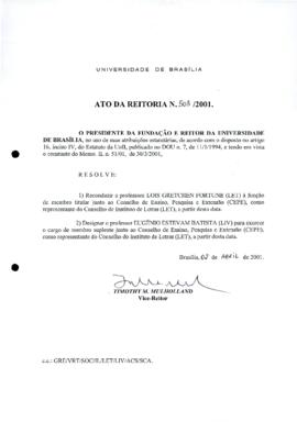 Ato da Reitoria nº 0503/2001