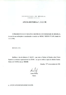 Ato da Reitoria nº 1618/1998