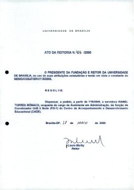 Ato da Reitoria nº 0406/2000
