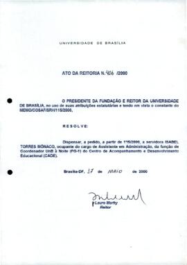 Ato da Reitoria nº 0406/2000