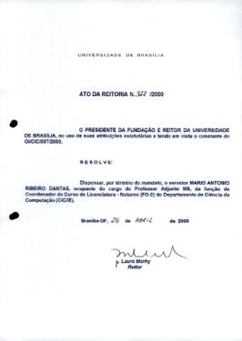 Ato da Reitoria nº 0322/2000