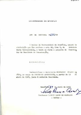 Ato da Reitoria nº 0274/1967
