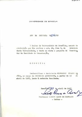 Ato da Reitoria nº 0274/1967